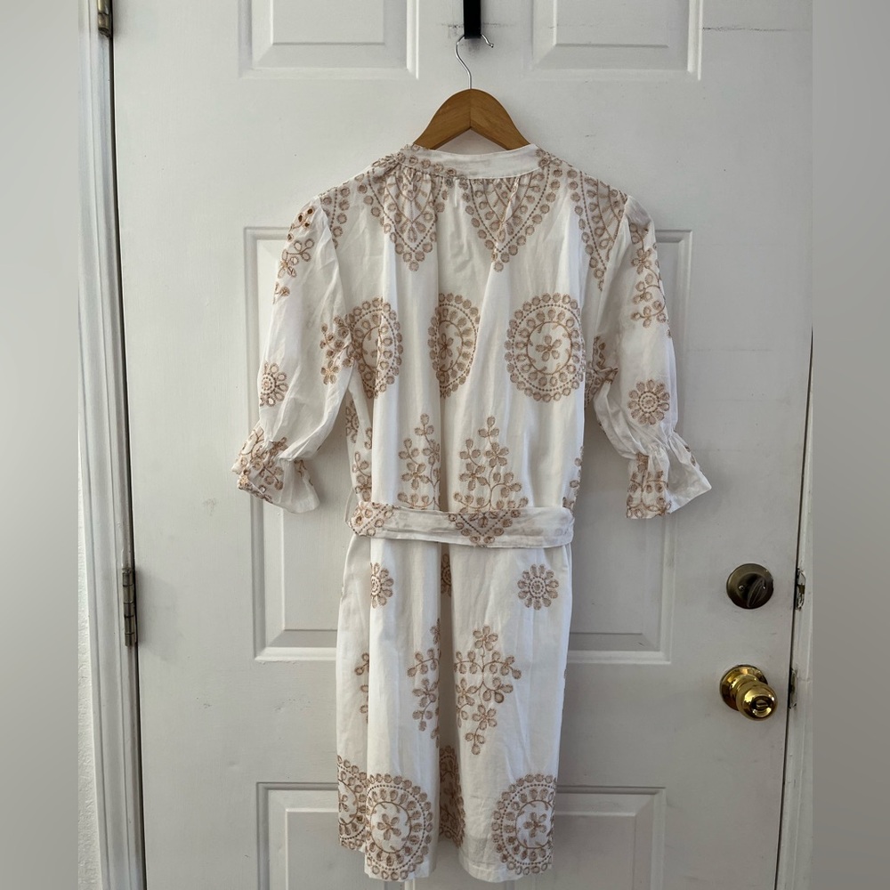 Luna Allegra Made In Italy White Floral Eyelet Summer Vacation Dress Sz sm - Picture 6 of 7